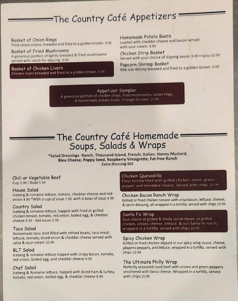 The Country Cafe Menu image 3