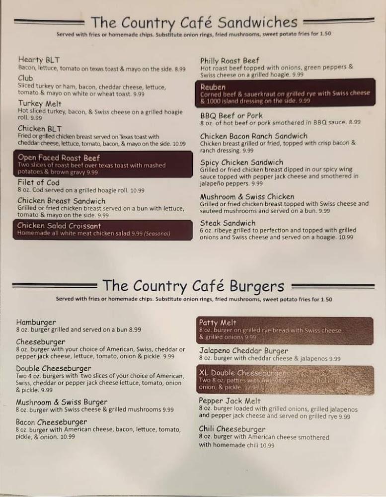 The Country Cafe Menu image 4